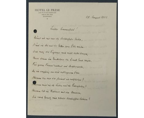Willstätter, Richard, dt. Chemiker, Nobelpreisträger, Ordinarius in München, emigrierte 1939 in die Schweiz (1872-1942). Eigh