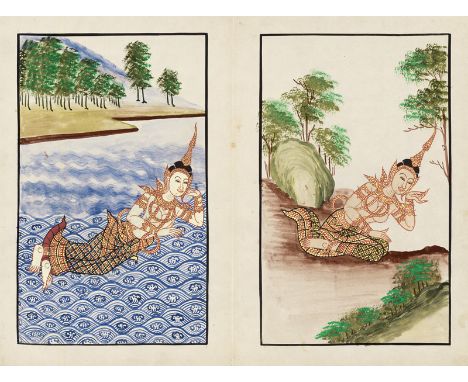 -- Die Berliner Schattenspielfiguren aus dem Nachlass des Philosophen Lotze-- Ramayana. - Lotze, Rudolf Hermann. "Náng. Siame