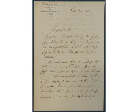 -- Botanik in Kiel-- Reinke, Johannes, Botaniker und vitalistischer Philosoph, Professor für Botanik und Direktor des Botanis