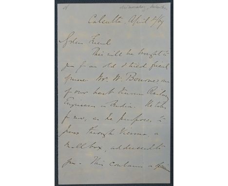 Oldham, Thomas, irischer Geologe, ab 1851 in Indien als erster Direktor des "Geological Survey of India" (1816-1878). Eigh. B