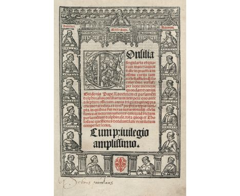 Pape, Guy. Consilia singularia et quarum materia quottidie in practica in omnibus curiis tam ecclesiasticis quam sacularibus 
