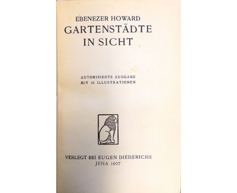 Howard, Ebenezer. Gartenstädte in Sicht. Autorisierte Ausgabe. ins Deutsche übetragen von M. Wallroth-Unterilp-223 S., 1 Bl. 
