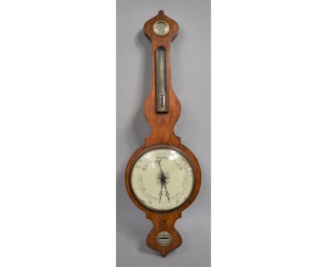An Early 19th Century Rosewood Mercury Barometer with a 10" Dial, 103cms High 