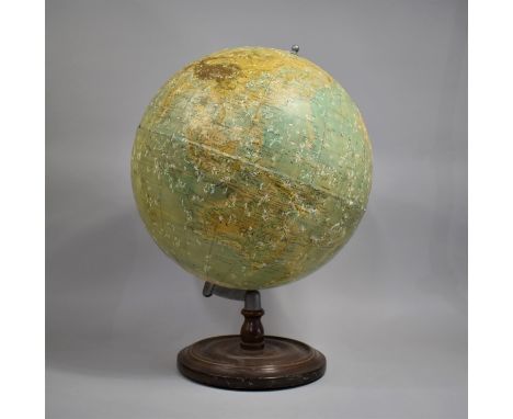 A Philips 19 inch Terrestrial Globe on Ebonised Stand with Circular Base, Condition Issues 