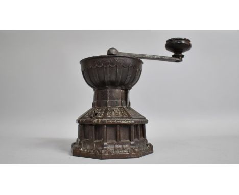 A Late 19th Century/Early 20th Century Archibald Kendrick and Sons Cast Iron Coffee Grinder, in the form of York Minster, des
