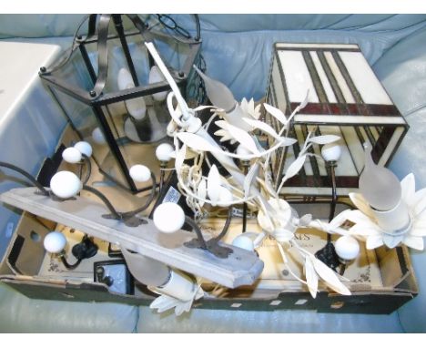 A Large Quantity of Lighting to include lamps, ceiling lights, wall lights etc. 