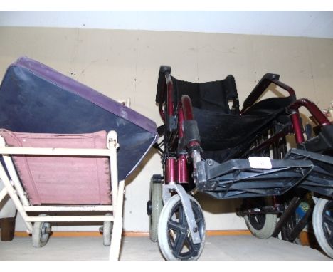 A Vintage Wheelchair (Seat) and a Wheelchair (2).