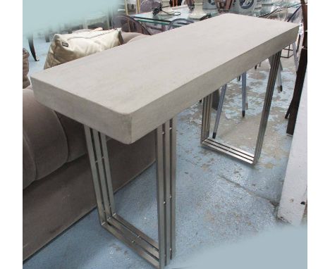 CONSOLE TABLE, contemporary design, faux concrete top, 87cm H.