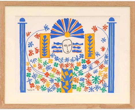 HENRI MATISSE 'Apollon', original lithograph from the 1954 edition after Matisse's cut outs, printed by Mourlot, 36cm x 48cm,
