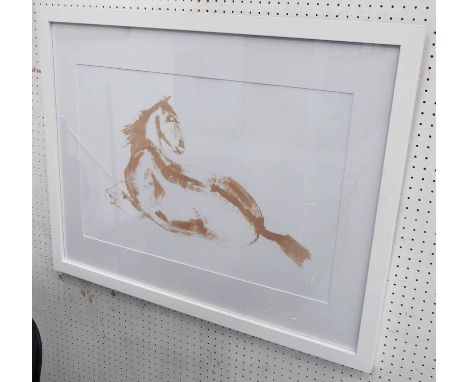 DAME ELISABETH FRINK 'Lying down Horse', 1972, print signed in the plate, 80cm x 60cm, framed and glazed. (Subject to ARR - p