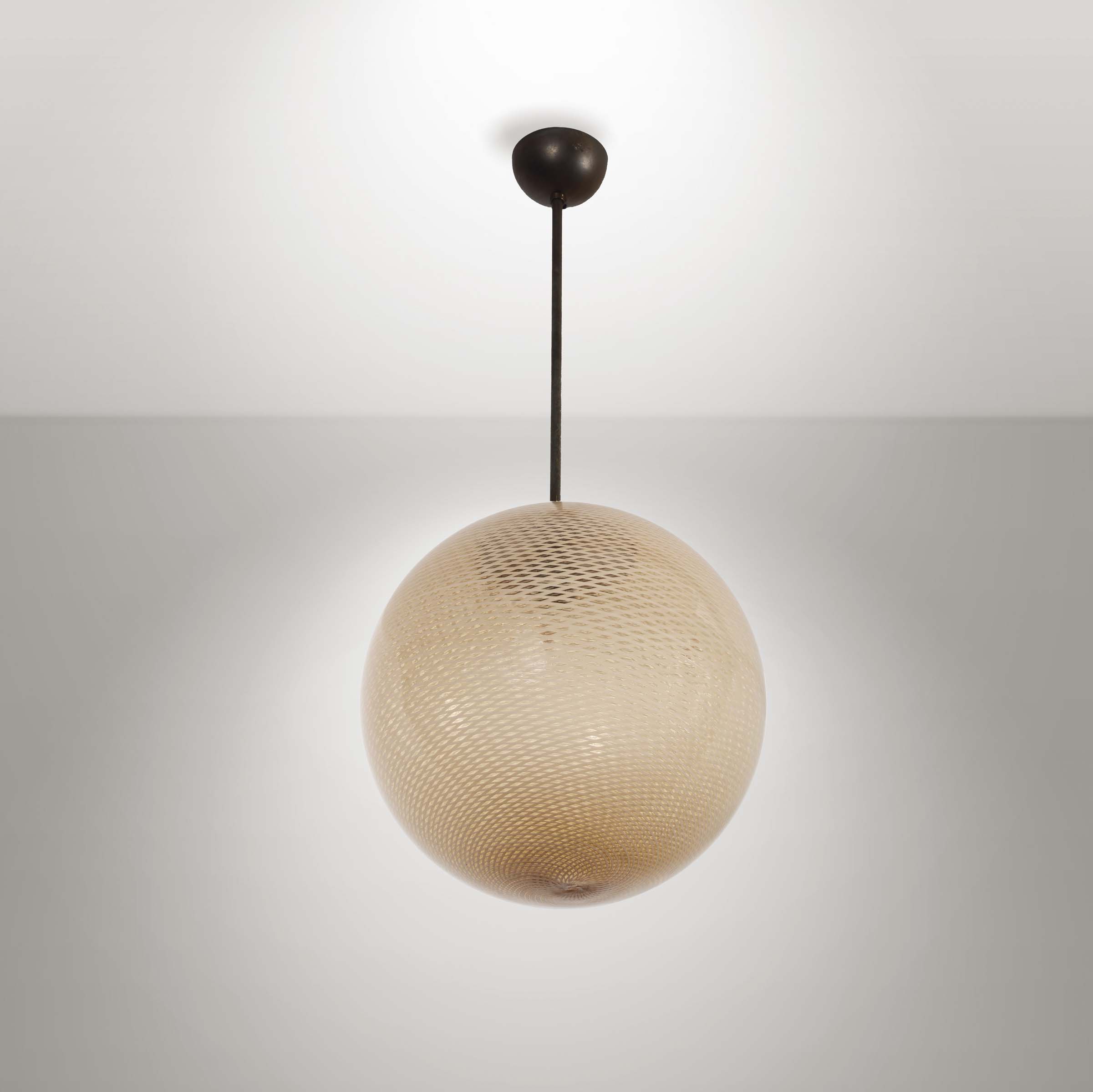 Carlo scarpa, rara lampada da sospensione modello 5258 in vetro di ... Lampada murano