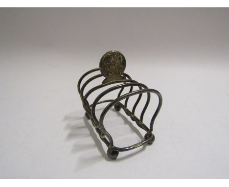 A Harrison Brothers &amp; Howson silver commemorative toast rack, Sheffield, 1936, 84g