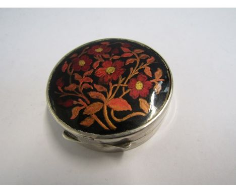 A Joseph Gloster silver &amp; enamel compact, Birmingham 1927, 5.5cm slight damage 
