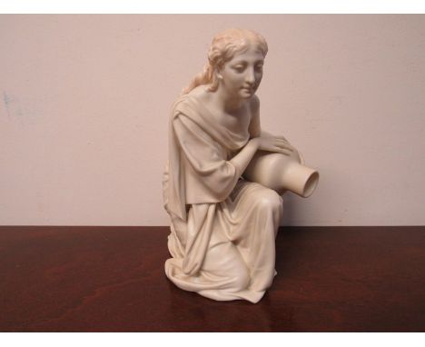 A 19th Century Parian ware figure, "Kneeling Eastern Water Carrier" by Royal Worcester 