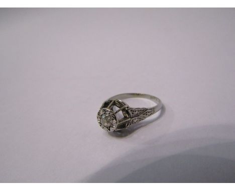 An 18ct white gold platinum set diamond ring   