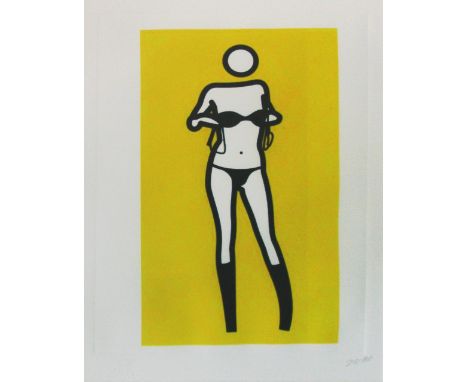 JULIAN OPIE (British, b. 1958), 'Sara Gets Undressed 17', lithograph in colours, 35cm x 26cm, numbered 23/100, with blindstam