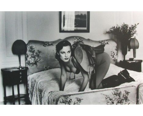 HELMUT NEWTON (German, 1920-2004), 'Saddle I', photo lithograph, 26cm x 39cm, framed. 