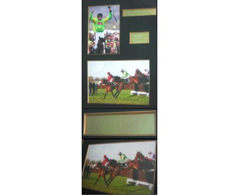 KAUTO STAR, photographic montage of the Gold Cup winning horse with signatures for Ruby Walsh (Jockey), Paul Nichols (Trainer