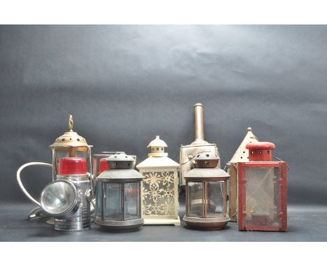 A collection of vintage retro early 20th century circa 1910 and later lamps and light. The collection comprising of a&nbsp;ca