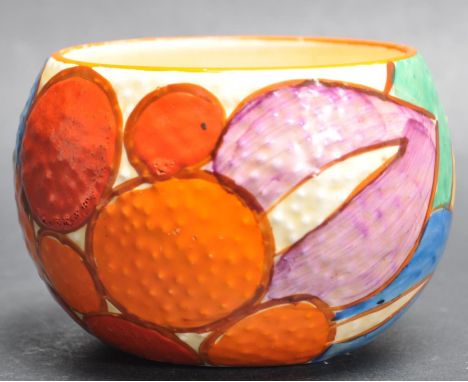 Clarice Cliff - Fantasque - Bizarre - a 1930's Art Deco Clarice Cliff hand painted Bizarre pattern small bowl. Globular dimpl