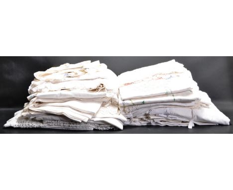 A large collection of vintage retro mid 20th century embroidery. The collection comprising of a vast variety of table cloth w