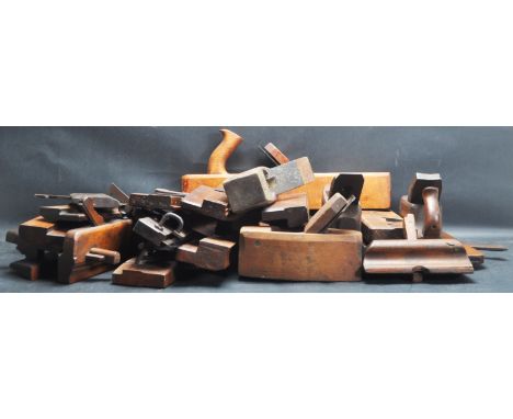 A large collection of vintage retro mid 20th century circa 1940’s wood working planes. The collection comprising a vast varie