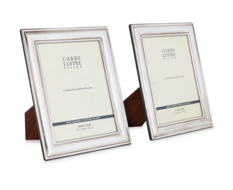 A PAIR OF SILVER PHOTOGRAPH FRAMES
By Carr's, sterling silver frames, hallmarked Sheffield, with wooden back and easel strut
