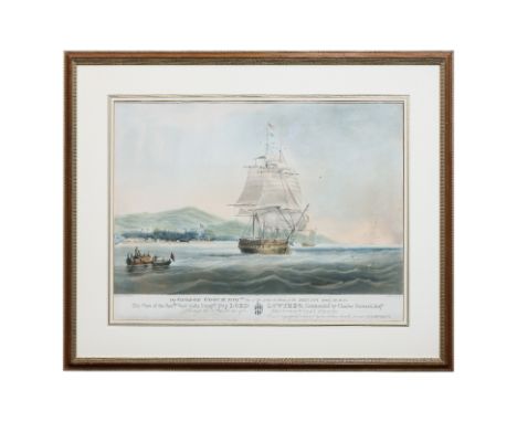 THE EAST INDIA CO. SHIP LORD LOWTHER LEAVING PRINCE OF WALES ISLAND (PENANG)
'This Plate of the Honble East India Company Shi