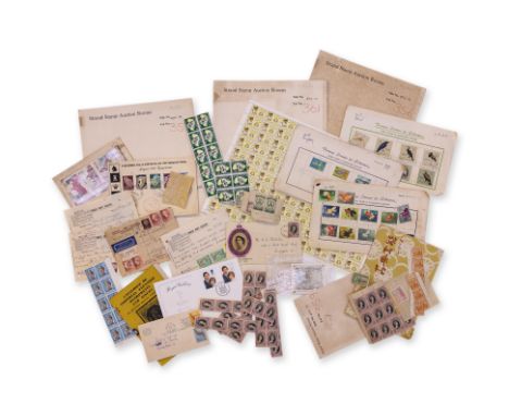 A GROUP OF STAMPS, BLOCKS, ENVELOPES AND EPHEMERA
Including small group of Malaya states and Singapore MNH strips/blocks, 197