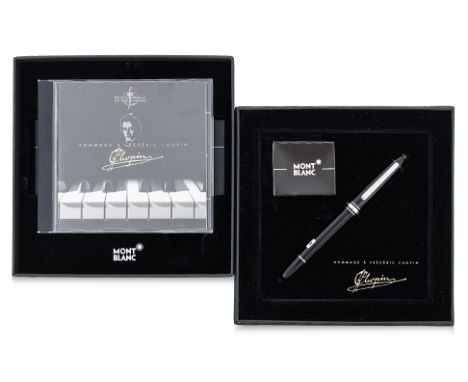 A MONTBLANC MEISTERSTUCK CHOPIN FOUNTAIN PEN
Ref. 2859, medium 14k gold nib with portrait of Chopin, with box, ink cartridges