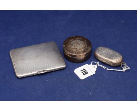 A George V silver cigarette case, by William Neale Ltd., Birmingham 1924, with engine turned decoration and gilt interior; to