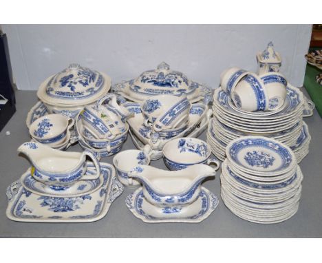 A Masons "Manchu" part dinner and tea service, to include: tureens, soup bowls, tea cups and saucers, sauce boats, side plate
