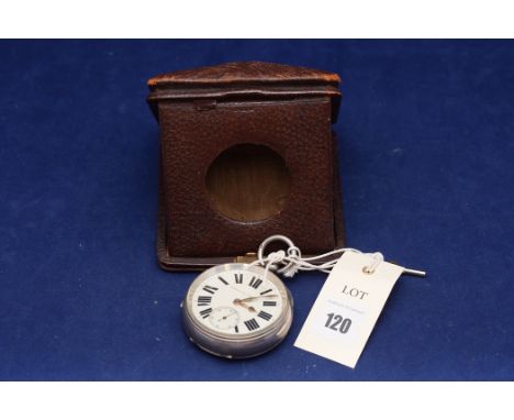 A silver cased open faced Goliath pocket watch, case by William George Hammon, with white enamel roman numeral dial and subsi