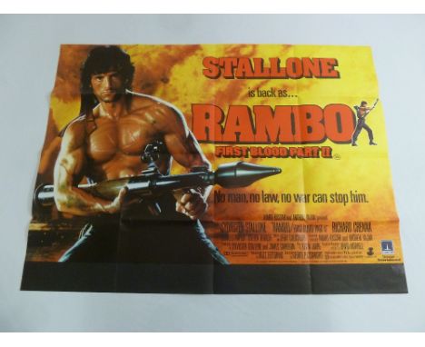 Seven polychromatic lithographic movie posters to include Rambo First Blood Part II, Peyton Place, Doctor in Distress 1964, D