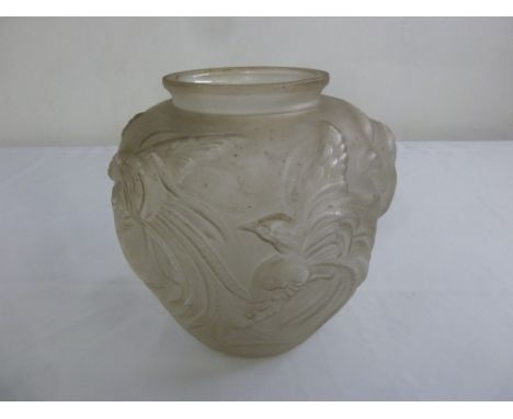 French frosted glass lamp base in the Muller Frere style