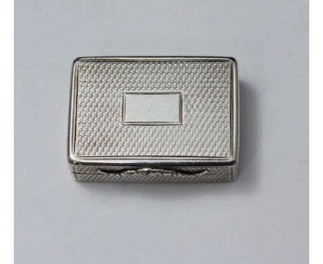 A William IV silver and silver-gilt vinaigrette by Nathaniel Mills, of rectangular form with engine-turned decoration, foliat