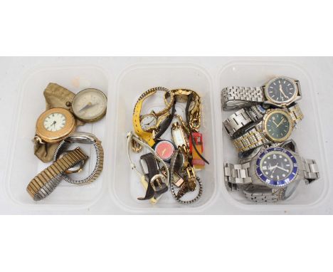A quantity of assorted ladies and gents wristwatches, including some examples by Accurist and Rotary, together with a yellow 