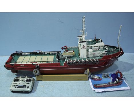 A Radio-controlled 1:50 scale model of the Anchor Handling Tug 'Aziz,' 110cm x 24cm, with radio remote control etc