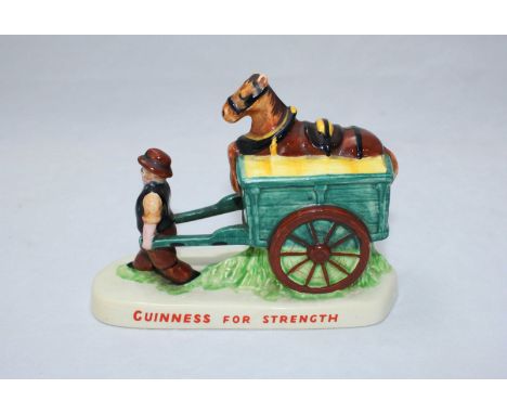 Original Carltonware Guinness advertising figure group, drayman pulling a horse and cart, "Guinness For Strength", approximat