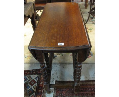 Early 20th Century oak gate leg barley twist table.(B.P. 24% incl. VAT)