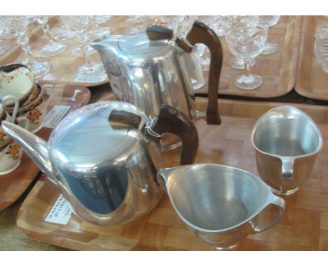 Four piece vintage stainless steel tea service by Newmaid.(B.P. 24% incl. VAT)