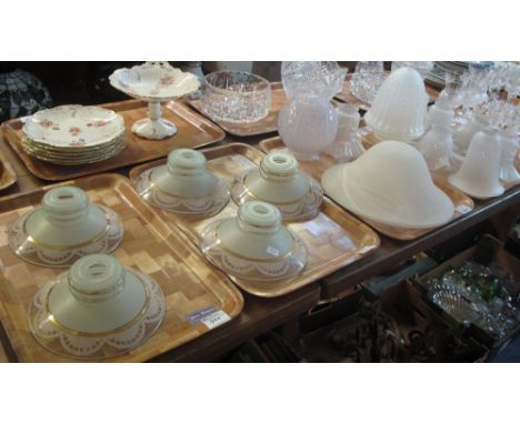 Four trays of assorted frosted and other pendent and similar light shades/fittings. (4)(B.P. 24% incl. VAT)