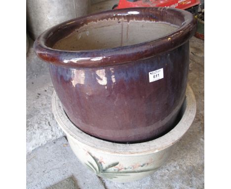 Two ceramic garden baluster planters.  (2)(B.P. 24% incl. VAT)