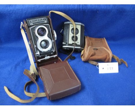 Rolleiflex twin lens reflex camera in Eveready case, together with instruction booklets and modern small fabric accessory cas