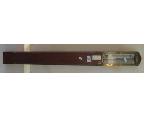 Oak stick barometer, the scales marked: S.A. Kail, Quayside, Newcastle upon Tyne, probably recased. 92cm high approx.(B.P. 24