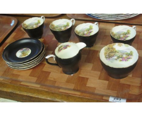 Twelve piece Shelley 'Heather' bone china part tea service.(B.P. 24% incl. VAT)   CONDITION REPORT:  No obvious damage.
