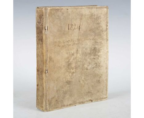 MANUSCRIPT. [A hand-written compendium of random excerpts from contemporary journals, newspapers, gazettes. N.p.: 1823-1824.]