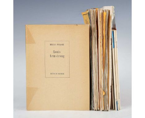 JAZZ. – Hugues PANASSIÉ. Louis Armstrong. Paris: Éditions du Belvédère, 1947. First edition, signed in green ink by Louis Arm