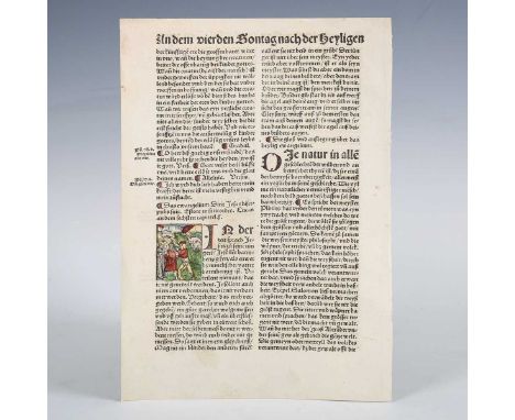 SCHÄUFELEIN, Hans (illustrator). [Das Plenarium oder Ewangely buoch. Basel: Adam Petri, 1516]. Second edition, leaf CLXXII (2