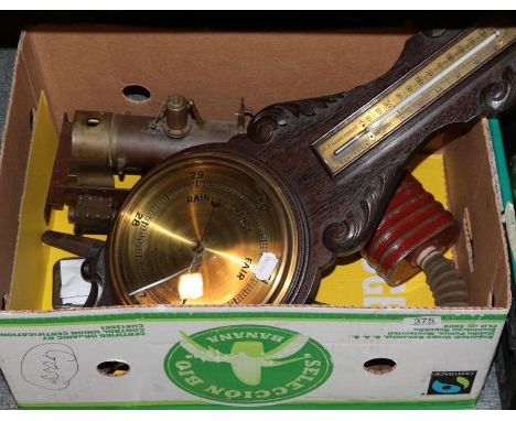 Part built 3 and 3/4'' gauge 0-4-0T locomotive, together with a gas mask, bayonet, barometer 